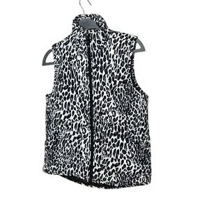Michelle Mae Womens XS Cheetah Leopard Puffer Vest‎ Gilet Quilted Mob Wife